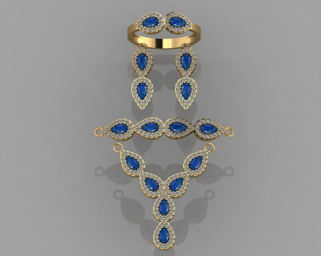 gc gold ss018- diamond set small set 3D Принт Модель .c4d .max .obj .3ds .fbx .stl .blend 