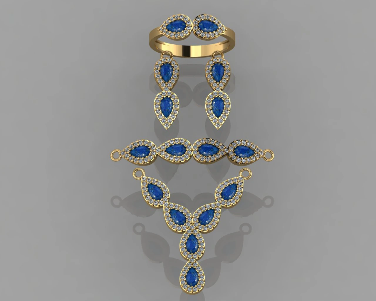 gc gold ss018- conjunto de diamantes pequeno conjunto Modelo de Impressão 3D .c4d .max .obj .3ds .fbx .stl .blend 