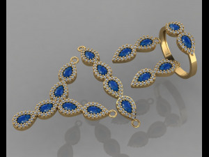 gc gold ss018- diamond set small set 3D Принт Модель