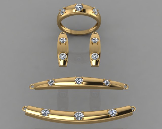gc gold ss019- diamond set small set 3D 打印模型 .c4d .max .obj .3ds .fbx .stl .blend 