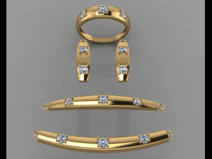 gc gold ss019- conjunto de diamantes pequeno conjunto Modelo de Impressão 3D