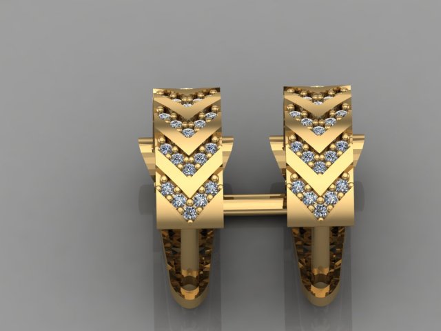 gc gold e003 - diamond earring 3D 打印模型 .c4d .max .obj .3ds .fbx .stl .blend