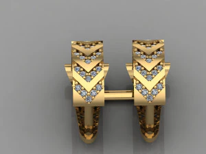 GC gold e003 - серьга с бриллиантом 3D Принт Модель