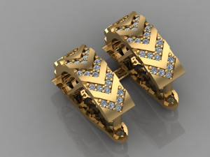 gc gold e003 - diamond earring 3D 打印模型