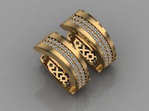 gc gold e004 - diamond earring 3D Print Model