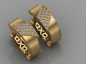 gc gold e005- diamond earring 3Dプリントモデル