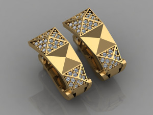 gc gold e008- diamond earring 3D 프린트 모델
