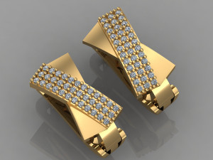 gc gold e009- diamond earring 3D 프린트 모델