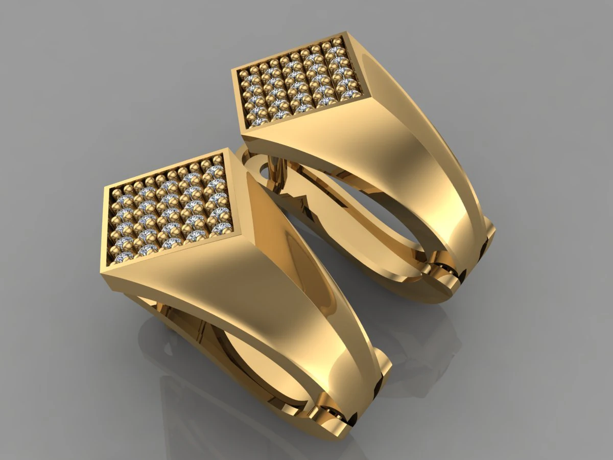 gc gold e010- diamond earring 3D Print Model .c4d .max .obj .3ds .fbx .stl .blend 