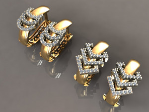 gc gold e011- diamond earring 3D 프린트 모델