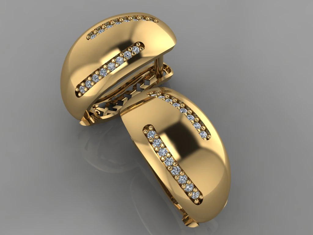 gc ouro e0014- brinco de diamante Modelo de Impressão 3D .c4d .max .obj .3ds .fbx .stl .blend 