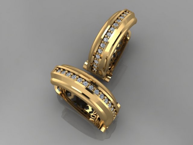 gc gold e0015- diamond earring 3Dプリントモデル .c4d .max .obj .3ds .fbx .stl .blend 