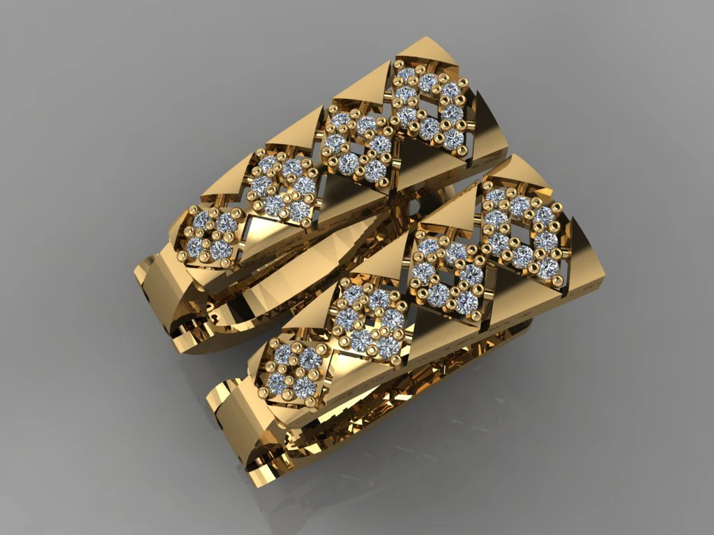gc gold e0018- diamond earring 3D Print Model .c4d .max .obj .3ds .fbx .stl .blend 