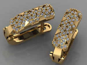 gc gold e0020- diamond earring 3D Print Model
