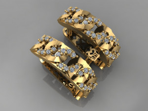 gc gold e0021- diamond earring 3D 프린트 모델