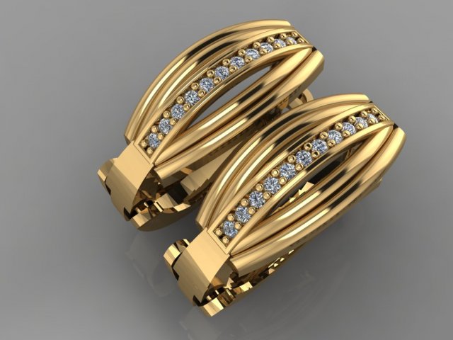 gc gold e0022- diamond earring Modelo de Impressão 3D .c4d .max .obj .3ds .fbx .stl .blend 