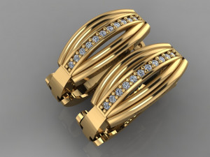 gc gold e0022- diamond earring 3D 프린트 모델