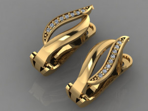 gc gold e0023- diamond earring 3D 프린트 모델