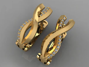 gc gold e0024- diamond earring 3D Print Model