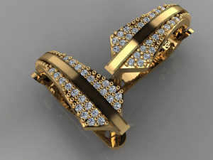 gc gold e0025- diamond earring 3D Print Model