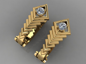 gc gold e0026- diamond earring 3D 프린트 모델