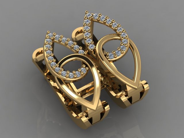 gc gold e0033- diamond earring Modello di stampa 3D .c4d .max .obj .3ds .fbx .stl .blend 