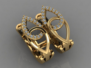 gc gold e0033- diamond earring 3D 프린트 모델