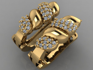 gc gold e0035- diamond earring 3D 프린트 모델