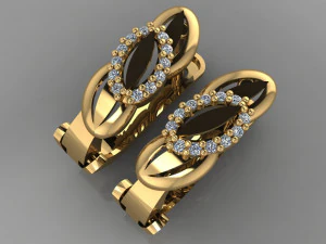 gc ouro e0036- brinco de diamante Modelo de Impressão 3D