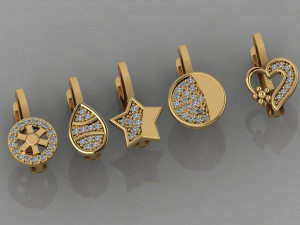 gc gold e0037- diamond earring 3D 프린트 모델