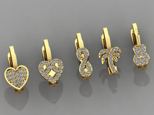 gc gold e0038- diamond earring 3D 프린트 모델