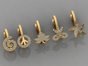 gc gold e0040- diamond earring 3D 프린트 모델