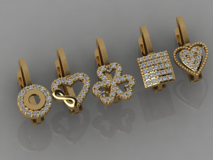 gc gold e0041-diamond earring 3D 프린트 모델
