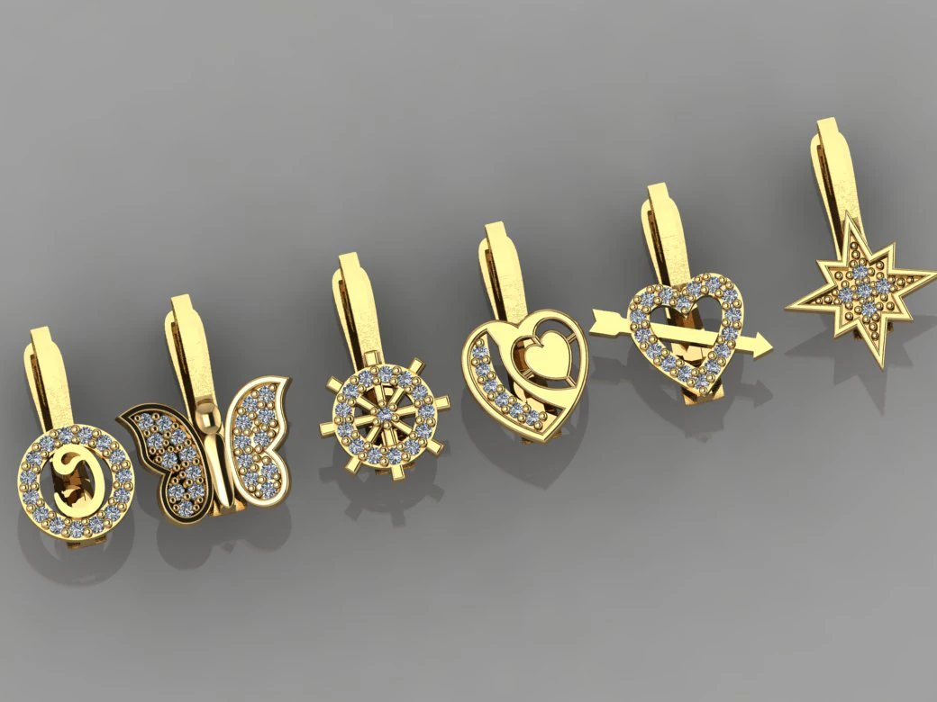 brinco gc gold e0042-diamante Modelo de Impressão 3D .c4d .max .obj .3ds .fbx .stl .blend 