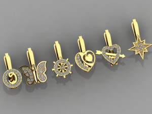gc gold e0042-diamond earring 3D Print Model