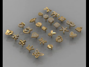 gc gold e0043-diamond earring 3D Print Model