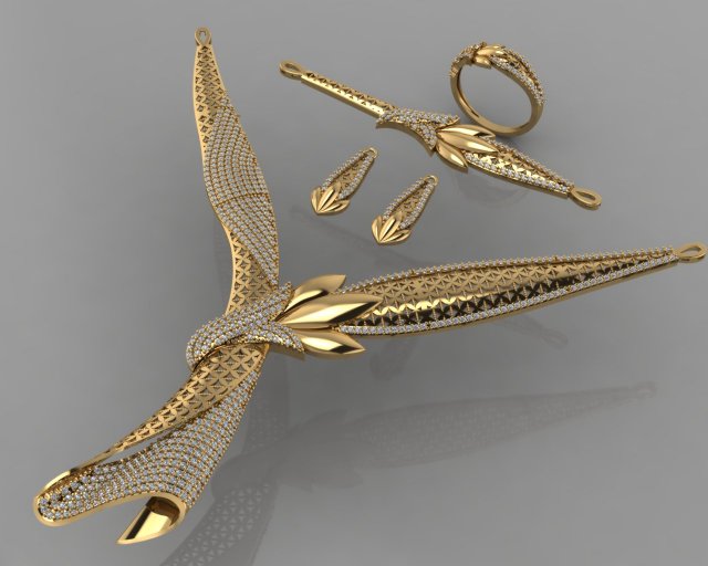 gc gold s001 - diamond set 3Dプリントモデル .c4d .max .obj .3ds .fbx .stl .blend 