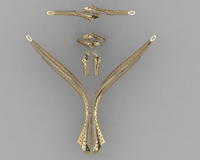 gc gold s003- diamond set 3D Print Model .c4d .max .obj .3ds .fbx .stl .blend 