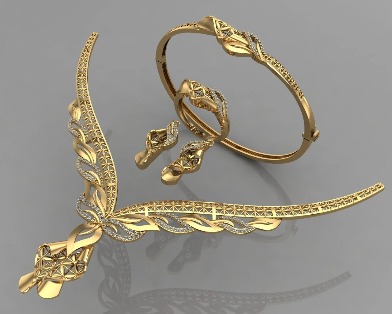 gc gold s005 - diamond set 3D Print Model .c4d .max .obj .3ds .fbx .stl .blend