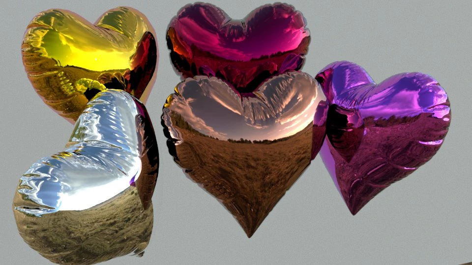 party heart balloons 2 3D Model .c4d .max .obj .3ds .fbx .stl .blend
