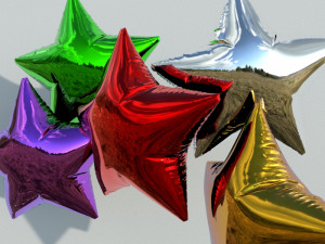 party stars balloons 3 3D Model