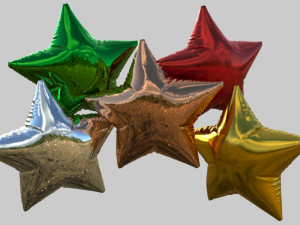 party stars balloons 3 3D Model