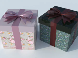 pudełko na prezent świąteczny 1 Model 3D