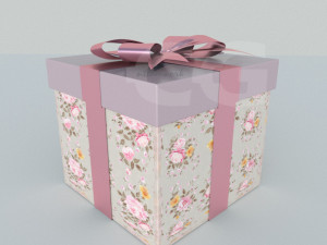christmas gift box 1 3D Model