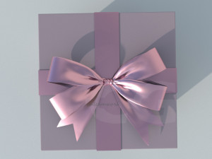 christmas gift box 1 3D Model