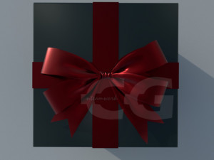 christmas gift box 1 3D Model
