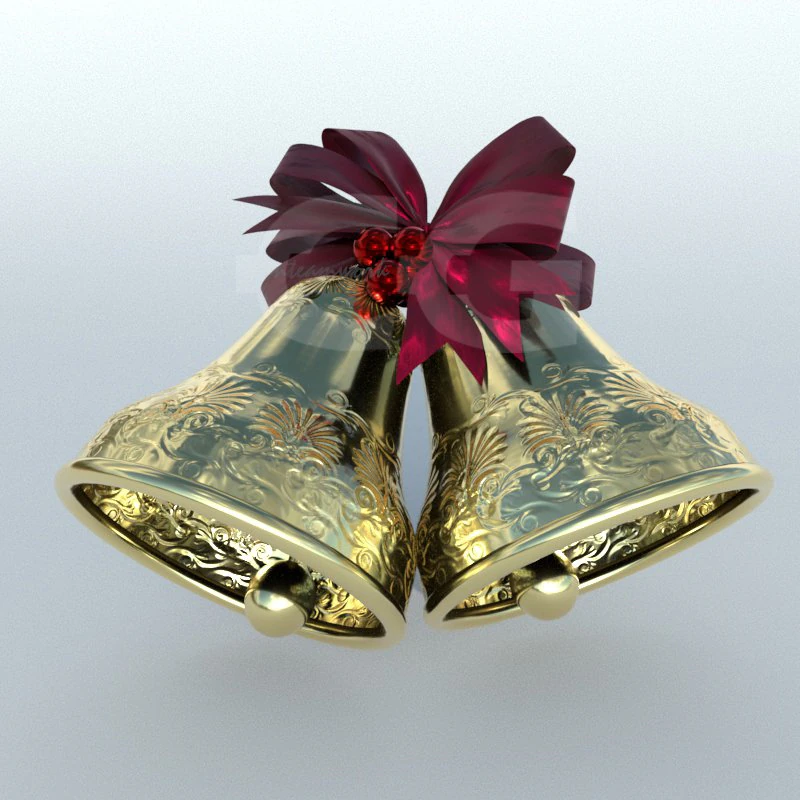 christmas bells 1 3D Model .c4d .max .obj .3ds .fbx .stl .blend 