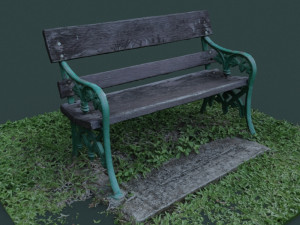 bench garden outdoor furniture 1 3D 모델