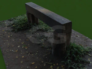 bench garden outdoor furniture 2 3D Model