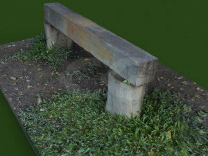bench garden outdoor furniture 2 3D Model